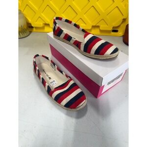 American Eagle Women Red White Blue Striped Espadrille Flats Shoes Size 8 152160